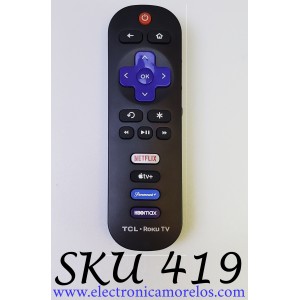 CONTROL REMOTO TCL PARA SMART TV ROKU (( NUEVO Y ORIGINAL)) / GZL-P20055-C08 / NETFLIX / APPLE TV+ / PARAMOUNT / HBOMAX